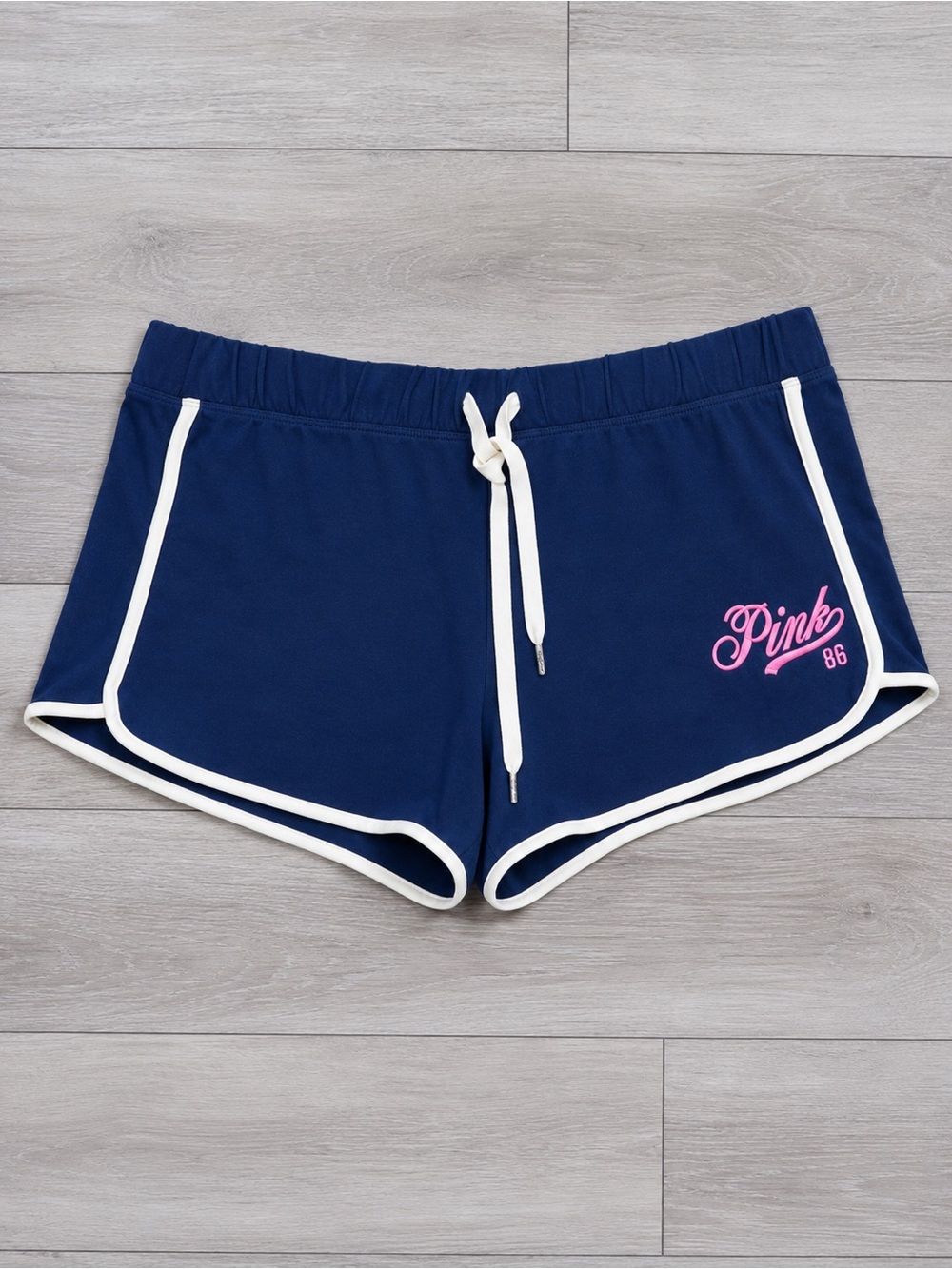 Victoria’s Secret PINK Shorts XL Navy Blue White Trim Logo NWT